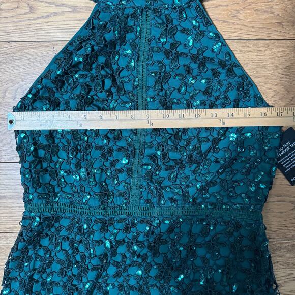 NWT Boston Proper Sequin Dress SZ 12 Halter Knee High Neck Holiday Cocktail Part - Picture 5 of 9